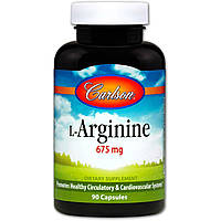 Аргинин L-Arginine Carlson Labs 675 мг 90 капсул IB, код: 7583067