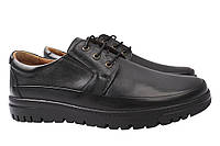 Туфлі чоловічі з натуральної шкіри на низькому ходу Чорні Ridge 405-21DTC 44 ZK, код: 7365811
