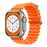 Ремінець Ocean Band Design Apple Watch 42 mm 44 mm 45 mm 49 mm — Orange & Midnight Blue, фото 10