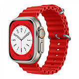 Ремінець Ocean Band Design Apple Watch 42 mm 44 mm 45 mm 49 mm — Orange & Midnight Blue, фото 11