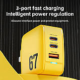 Home Charger 67W GaN 2 PD QC3.0 Veron TC-67, фото 6