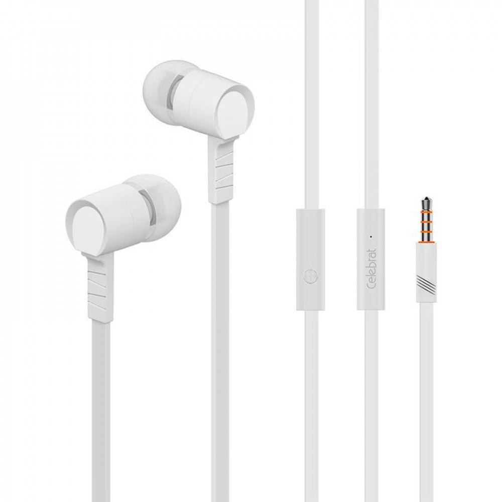 Навушники з мікрофоном 3.5mm Celebrat D2 — White