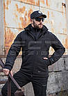 Куртка зимова Хантер Софтшелл фліс чорна, фото 2
