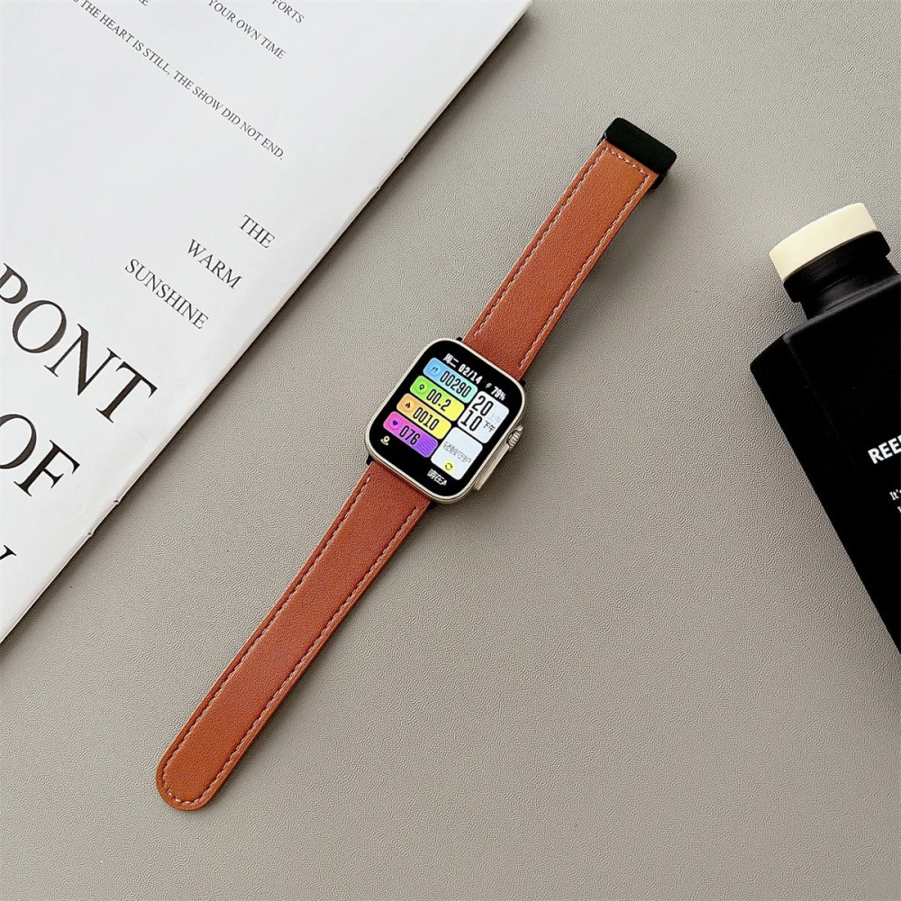 Ремінець Leather Magic Apple Watch 42 mm 44 mm 45 mm 49 mm — Orange
