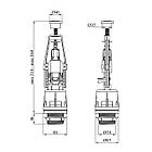 Зливний клапан для бачка унітаза Agua SB04 з одним режимом зливання, кнопка хромована, фото 2