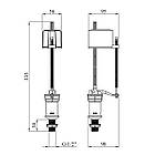 Наливний клапан для бачка унітаза Agua ВV01 з нижнім підведенням і пластиковою різзю 1/2", фото 2