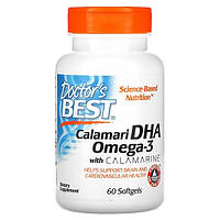 Омега 3 Doctor's Best Calamari DHA Omega-3 with Calamarine 60 Softgels ZK, код: 7847830