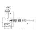 Сифон для кухонної мийки Agua TW01 1 1/2"х40/50 мм з литим випуском, фото 3