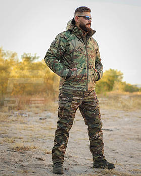 Тактична Костюм тактичний зимовий Хантер на флісі Софтшелл Мультикам