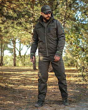 Тактична Костюм тактичний зимовий Хантер на флісі Софтшелл хакі