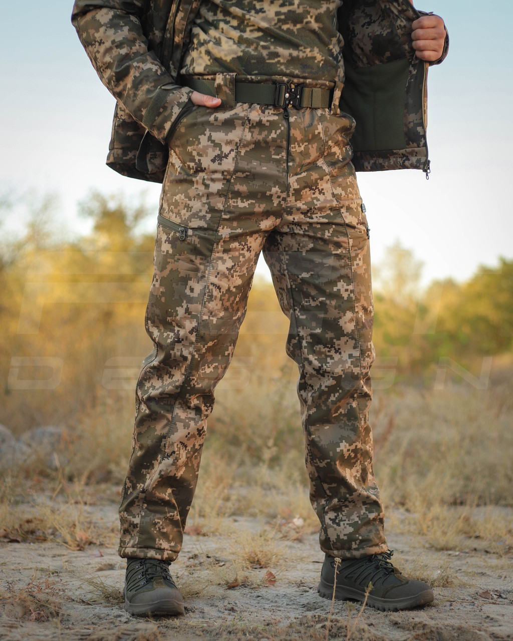 Штани зимові Софтшелл піксель ЗСУ утеплені термофліс, фото 1