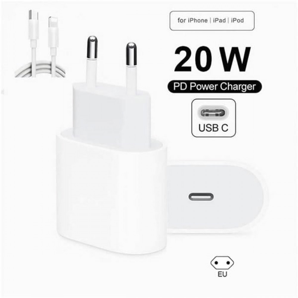 Home Charger 20W PD USB C to Lightning Cable (1m) Apple MHJ83ZM/A, фото 1