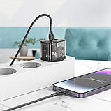 Home Charger 20W 2 PD QC3.0 Hoco N34 Dazzling — Transparent Black, фото 8