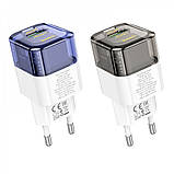 Home Charger | 30W | PD | QC3.0 — Hoco C131A — Transparent Black, фото 5