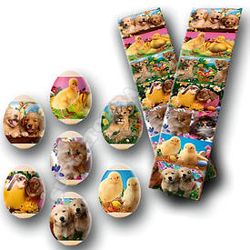 Термоетикетки для великодніх яєць "Великодні звірятка" 100 шт./уп.