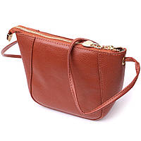 Небольшая женская сумка через плечо из натуральной кожи Vintage 22300 Коричневая ZK, код: 8374498