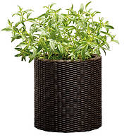 Горшок для цветов Keter 7 л Cylinder Planter Small коричневый ZK, код: 8311520