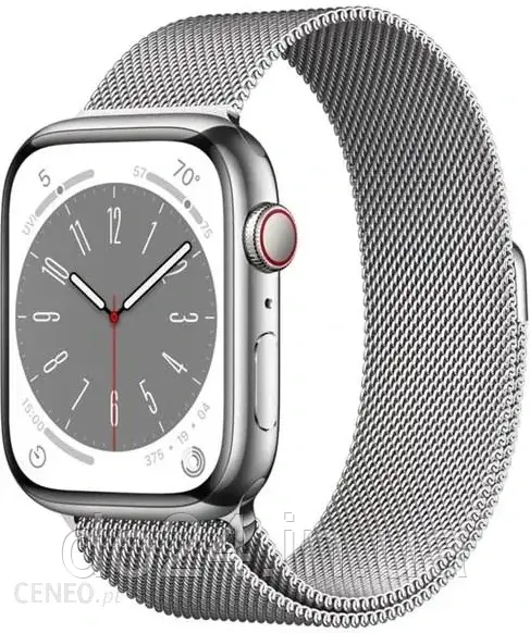 Часи Apple Watch Series 8 Gps + Cellular 45mm Silver Stainless Steel Case With Milanese Loop (MNKJ3DHA)