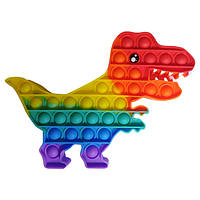Игрушка антистресс Pop It Радужный Динозавр тираннозавр ZK, код: 6691301