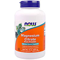 Магния цитрат Magnesium Citrate Now Foods 100% чистый порошок 227 г