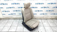 Пассажирское сидение BMW X5 E70 07-13 без airbag, тип 2, электро, кожа, бежевое, с коленным подпором, потерто,