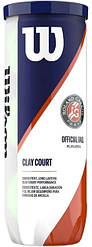М'ячі для тенісу Wilson ROLAND GARROS CLAY CT 3 BALL Green (WRT125000)