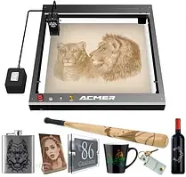 Acmer P2 10W Laser Engraver Cutter, Fixed Focus, Engraving At 30000Mm/Min, Ultra-Silent Auto Air Assist, Pre-Assembled