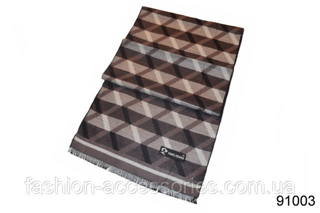 Коричневий чоловічий кашеміровий шарф на шию Чоловічий кашеміровий шарф 1