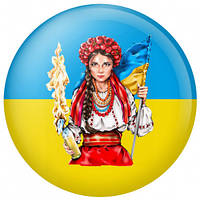 Значок Украинская девушка в венку