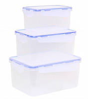 Набор прямоугольных контейнеров для пищевых продуктов 3в1 Алеана 167040 GL, код: 6600626