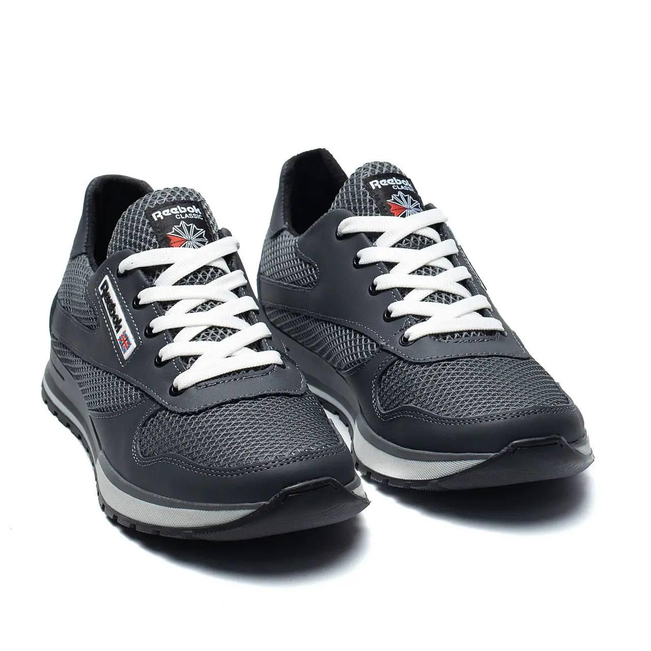 Чоловічі літні кросівки сірі сітка Reebok С210 Сір, фото 1