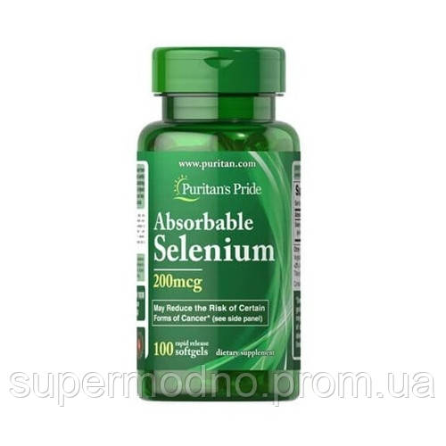 Комплекс Селен і Молібден Puritan's Pride Absorbable Selenium 200 mcg 100 Softgels MN, код: 7520677