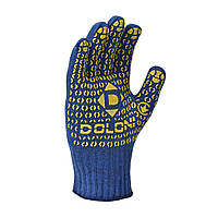 Перчатки Doloni трикотажные рабочие синие с ПВХ Универсал 10 класс арт. 646 GL, код: 8195523