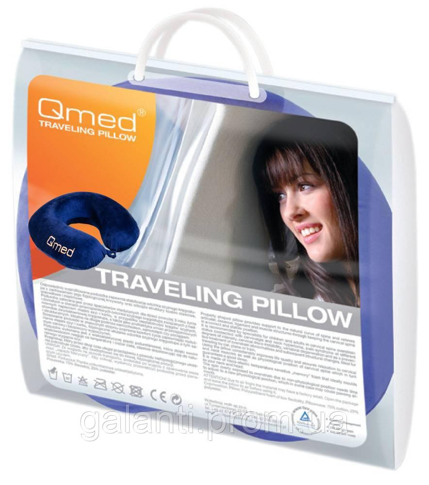 Дорожняя подушка для путешествий Qmed Travelling Pillow Синяя GL, код: 6745969 - фото 3 - id-p2146100578