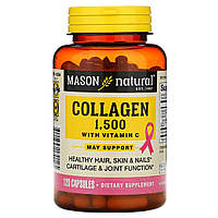 Коллаген с Витамином C 1500 мг Mason Natural 120 капсул MN, код: 7575134
