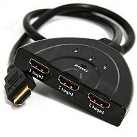 Кабель Cablexpert (DSW-HDMI-35) HDMI-3хHDMI M F v.1.4, 0.5м GL, код: 6704083