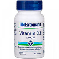 Витамин D Life Extension Vitamin D3 5,000 IU 60 Softgels EC, код: 7517953