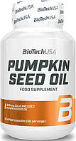 Натуральная добавка для спорта BioTechUSA Pumpkin seed oil 60 Softgel Capsules KS, код: 7521184