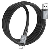 Кабель для зарядки hoco. X85 Strength USB на Lightning 1 м TPE 2.4A OD 6 мм Black KS, код: 8133632