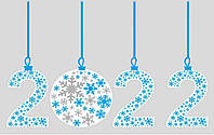 Наклейка виниловая Zatarga Снежинки 2022 голубой Размер M 800х500мм матовая KS, код: 6876289