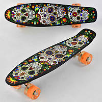 Скейт Пенни борд Best Board со светящимися PU колёсами Multicolor (74536) KS, код: 7413202