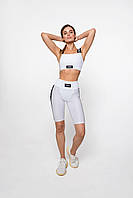 Женский спортивный комплект (Велосипедки и Топ) Designed for Fitness Pro Bianco L Белый KS, код: 6853986