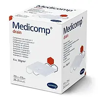 Серветка з нетканного матеріалу з надрізом Medicomp drain 7,5 см х 7,5 см