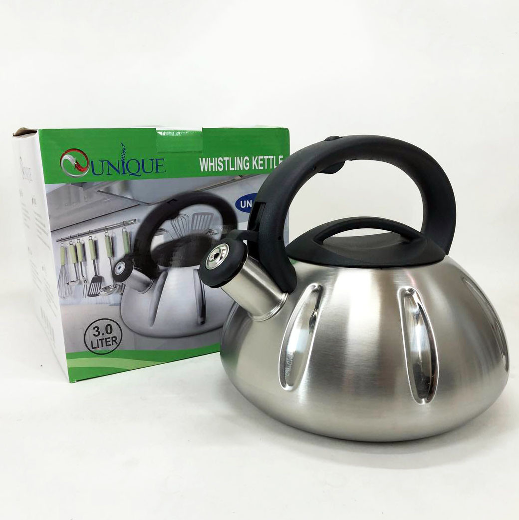 Чайник Unique UN-5304 зі свистком 3Л, чайник для газової плитки, металевий чайник, чайники VN-869 для плит
