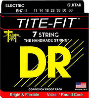 Струны для электрогитары DR EH7-11 Tite-Fit Nickel Plated Hyavy Electric 7 Strings 11 60 KS, код: 6555897