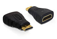 Перехідник моніторний Delock HDMI-mini F M адаптер Gold чорний (70.06.5244) KS, код: 7453467