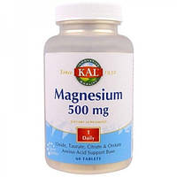 Микроэлемент Магний KAL Magnesium 500 mg 60 Tabs KS, код: 8208737
