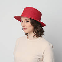 Шляпа женская канотье LuckyLOOK 817-891 One size Красный KS, код: 7440092