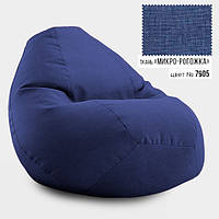 Безкаркасне крісло мішок груша Овал Coolki Рогожка XXL 130x90 синій KS, код: 6719697