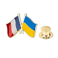 Значок BROCHE Флаг Франция-Украина разноцветный BRGV112801 KS, код: 7622137